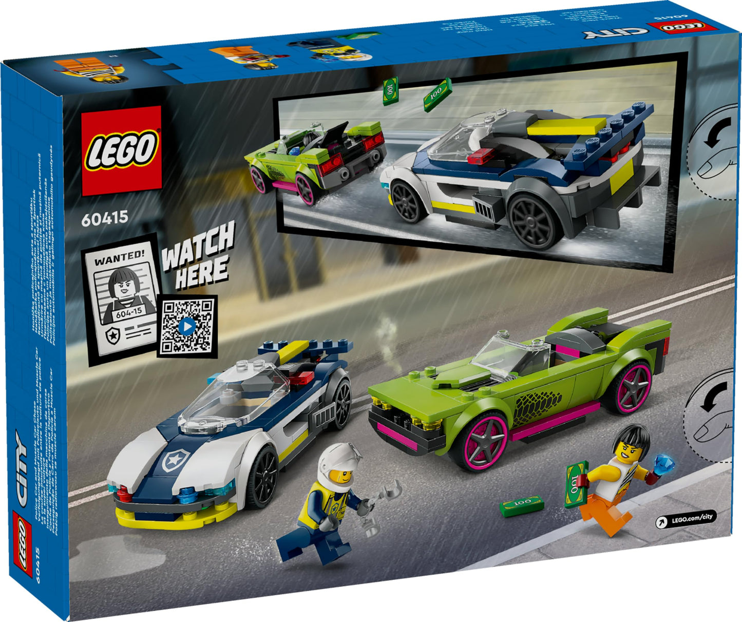 LEGO City Police Car and Muscle Car Chase Set 60415(213 Pieces) 