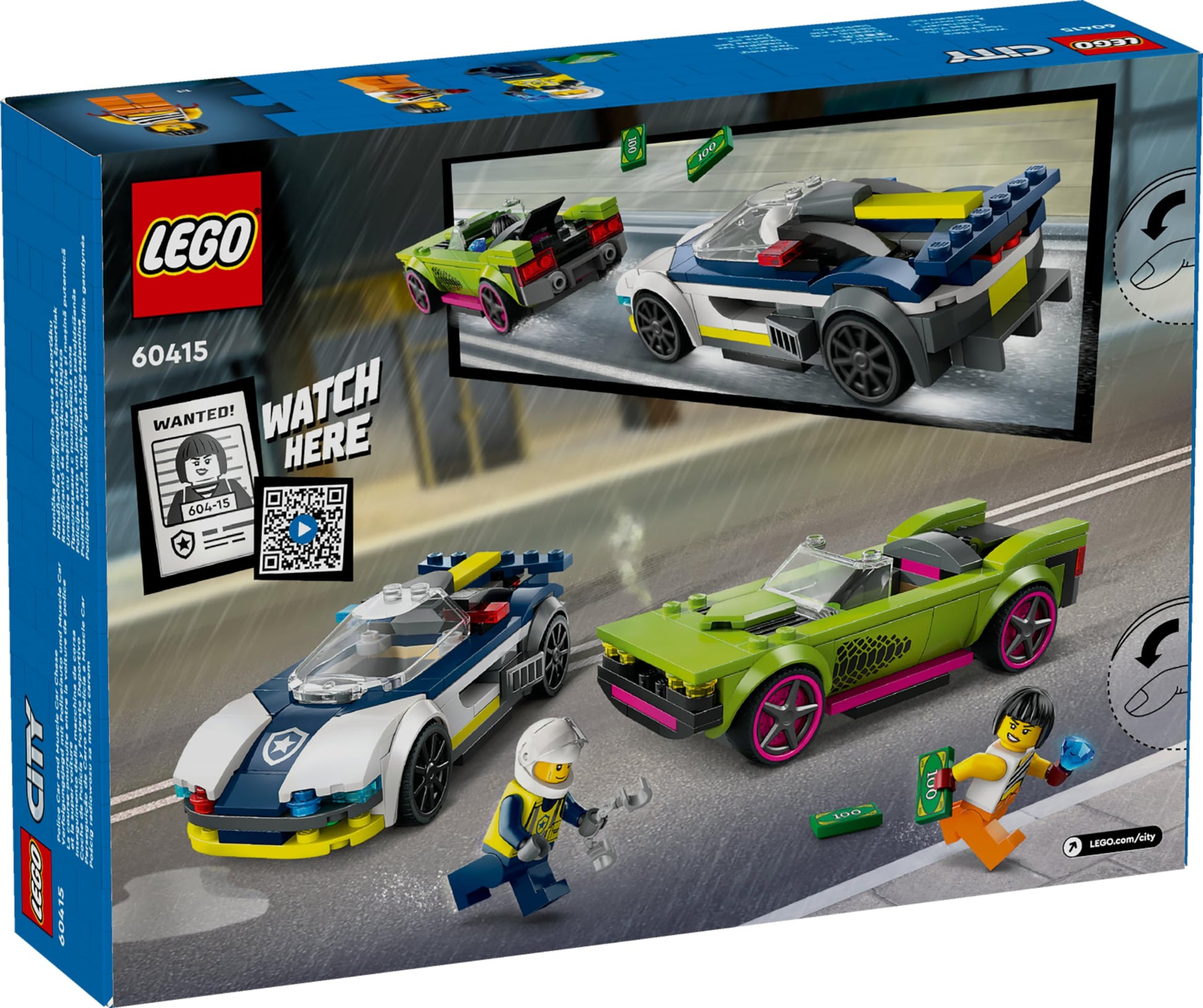LEGO City Police Car and Muscle Car Chase Set 60415(213 Pieces) 