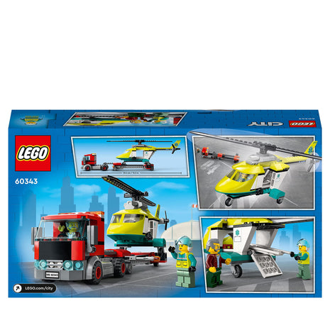LEGO City Rescue Helicopter Transport 60343 Building Kit (215 Pcs),Multicolor 