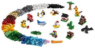 LEGO Classic Around The World 11015 Building Kit; 15 Toys for Kids (950 Pieces), Multi Color 