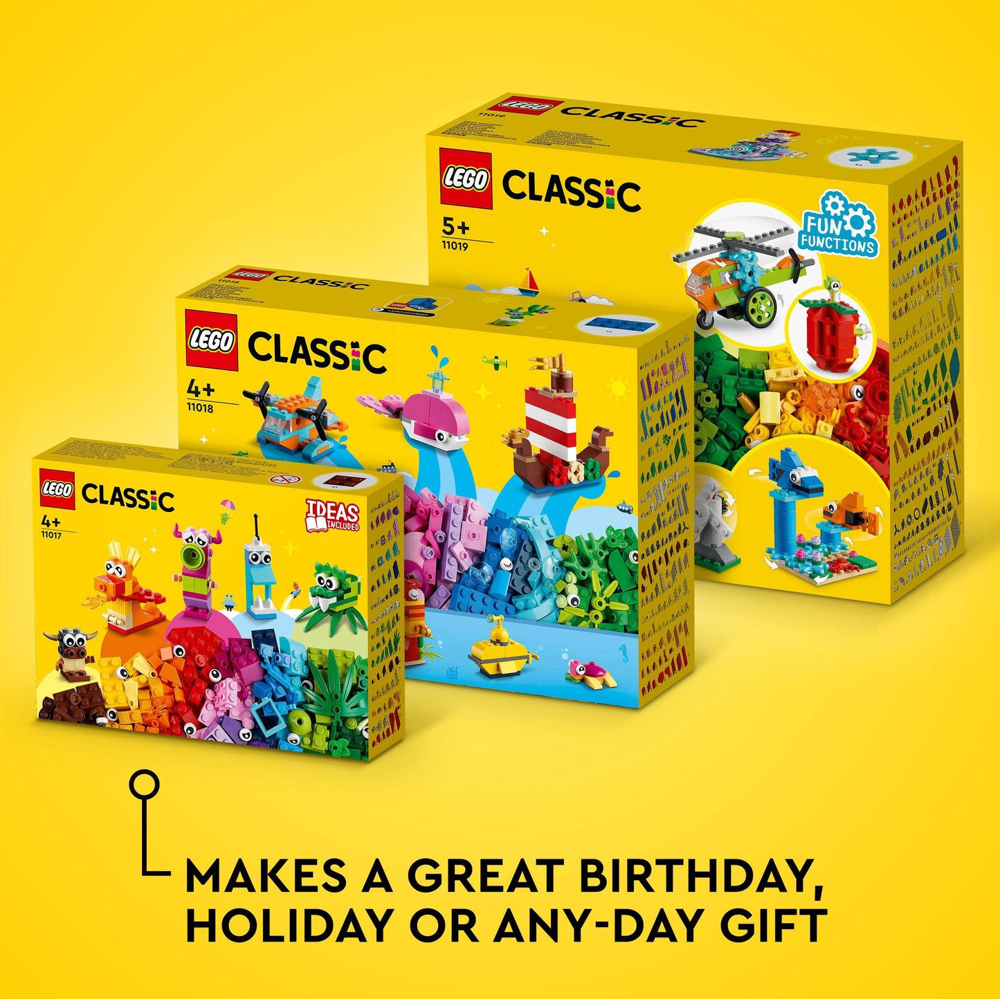 LEGO Classic Bricks&Functions 11019 Kids' Building Kit (500 Pcs),Multicolor 