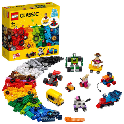 LEGO Classic Bricks&Wheels 11014 Kids' Building Kit (653 Pcs),Multicolor 
