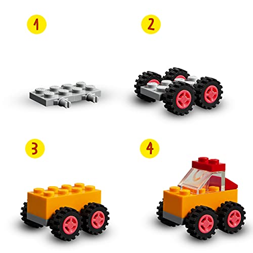 LEGO Classic Bricks&Wheels 11014 Kids' Building Kit (653 Pcs),Multicolor 