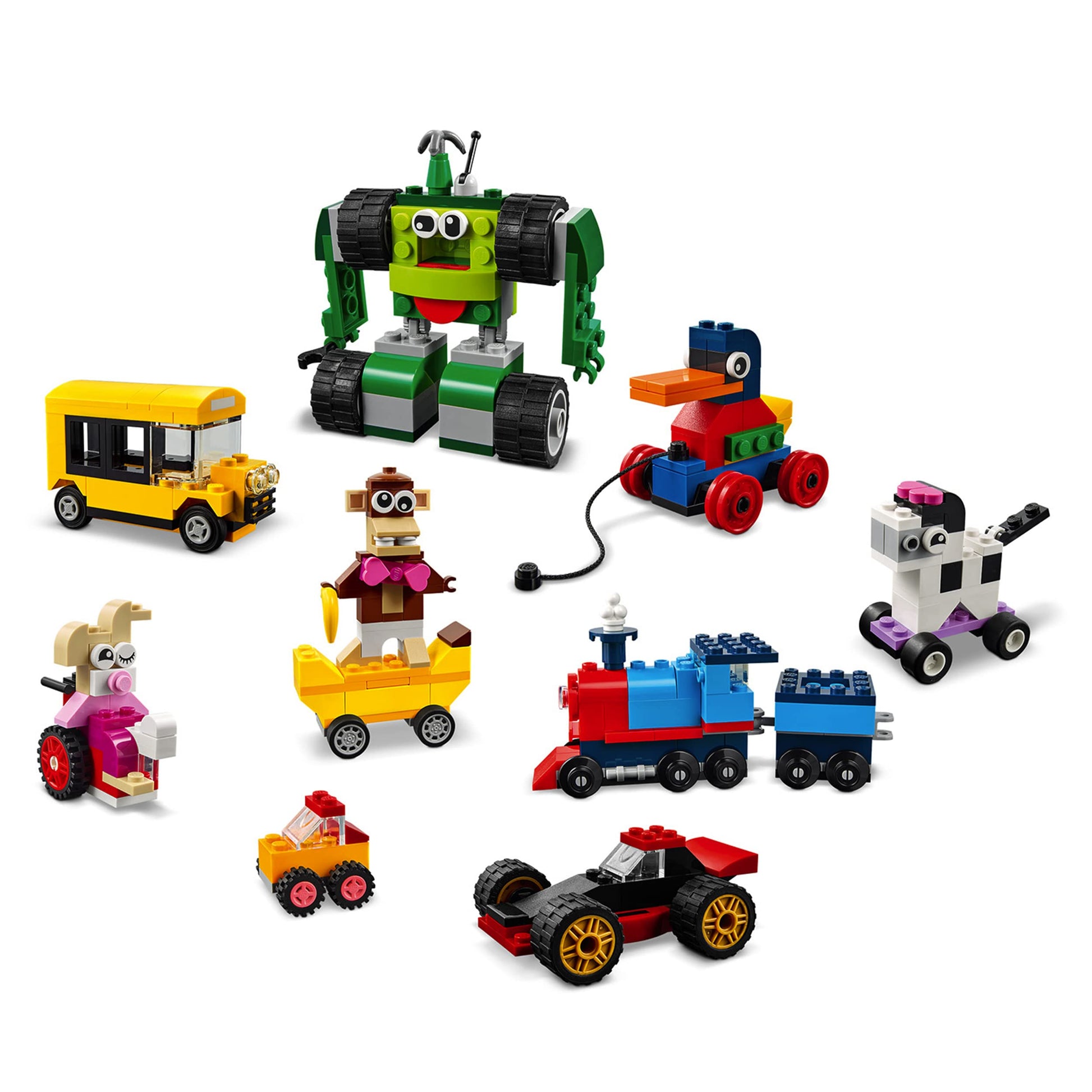 LEGO Classic Bricks&Wheels 11014 Kids' Building Kit (653 Pcs),Multicolor 