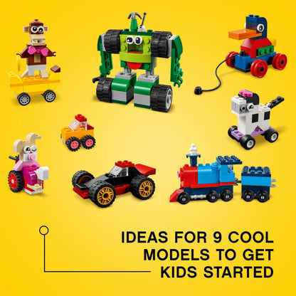 LEGO Classic Bricks&Wheels 11014 Kids' Building Kit (653 Pcs),Multicolor 