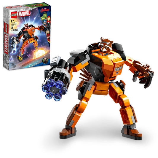 LEGO Marvel Rocket Mech Armour 76243 Building Toy Set (98 Pieces), Multi Color 