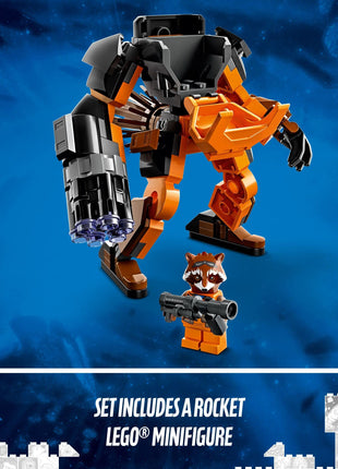 LEGO Marvel Rocket Mech Armour 76243 Building Toy Set (98 Pieces), Multi Color 