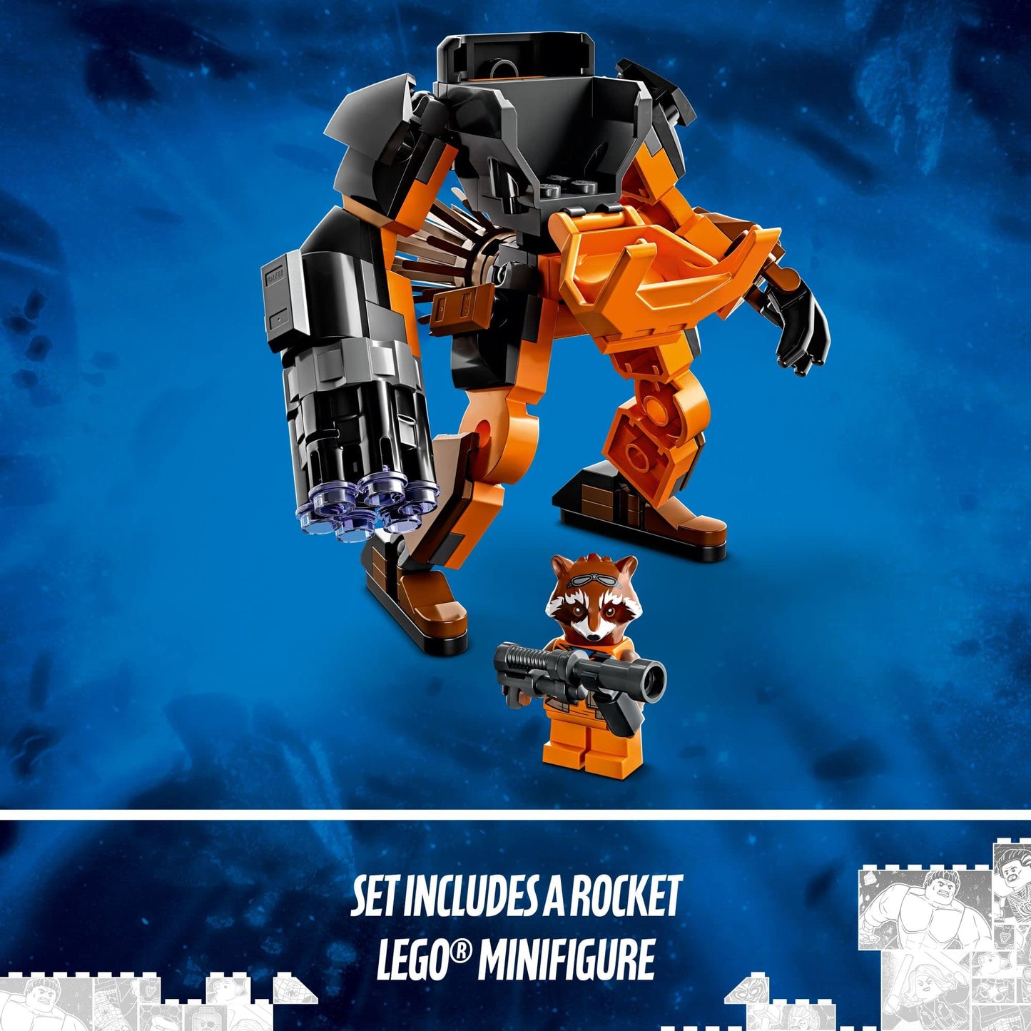 LEGO Marvel Rocket Mech Armour 76243 Building Toy Set (98 Pieces), Multi Color 