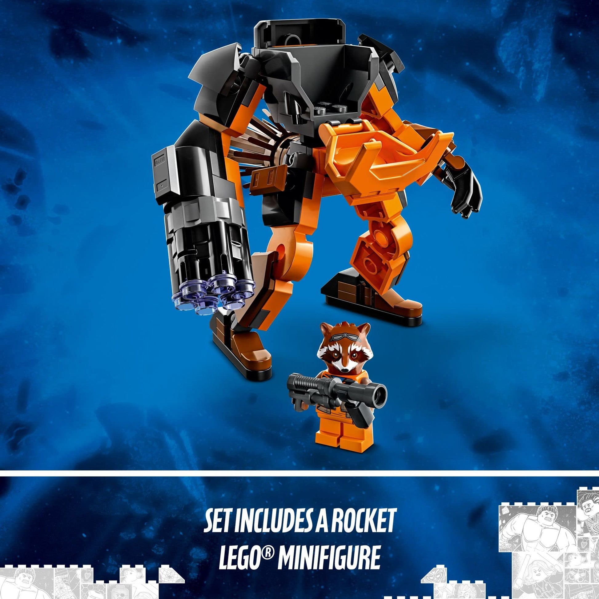 LEGO Marvel Rocket Mech Armour 76243 Building Toy Set (98 Pieces), Multi Color 