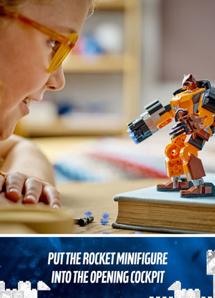 LEGO Marvel Rocket Mech Armour 76243 Building Toy Set (98 Pieces), Multi Color 