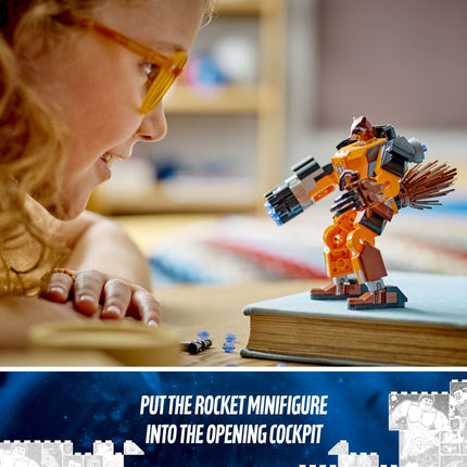 LEGO Marvel Rocket Mech Armour 76243 Building Toy Set (98 Pieces), Multi Color 