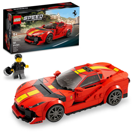 LEGO Speed Champions Ferrari 812 Competizione 76914, Sports Car Toy Model Building Kit, 2023 Series, Collectible Race Vehicle Set, Multi, 261 Pcs 