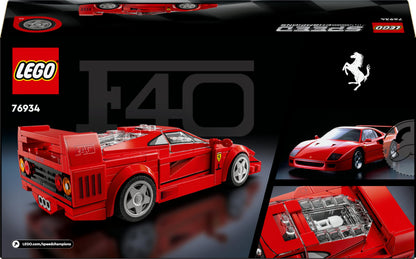 LEGO Speed Champions Ferrari F40 Supercar Vehicle Toy 76934 Building Blocks Toys for 9+ Gift for Boys and Girls 