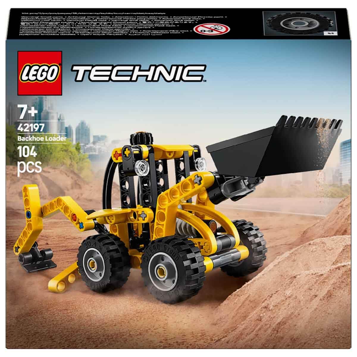 LEGO Technic Backhoe Loader Construction Toy Vehicle Set 42197 Building Blocks Toys for 7+ Gift for Boys and Girls 