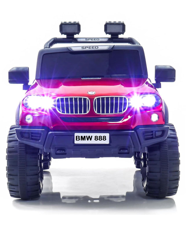 LETZRIDE Kids Speed-888 Battery car for Kids | Battery Operated Jeep 1 to 7 Year Kids | Electric Jeep for Kids | Ride on-Dual Control Mode, Swing Function, Led Lights, with Seat Belts | (Red) 