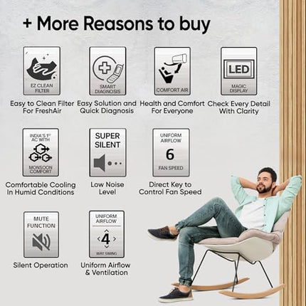 LG 1.5 Ton 5 Star DUAL Inverter Split AC (Copper, AI Convertible 6-in-1, VIRAAT Mode, Faster Cooling & Energy Saving, 4 Way Swing, HD Filter with Anti-Virus Protection, US-Q19QNZE1, White) 