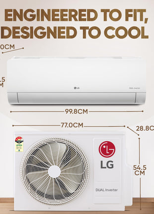 LG 1.5 Ton 5 Star DUAL Inverter Split AC (Copper, AI Convertible 6-in-1, VIRAAT Mode, Faster Cooling & Energy Saving, 4 Way Swing, HD Filter with Anti-Virus Protection, US-Q19QNZE1, White) 
