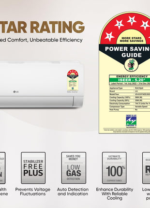 LG 1.5 Ton 5 Star DUAL Inverter Split AC (Copper, AI Convertible 6-in-1, VIRAAT Mode, Faster Cooling & Energy Saving, 4 Way Swing, HD Filter with Anti-Virus Protection, US-Q19YNZE, White) 