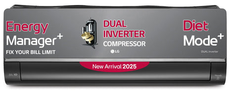 LG 1.5 Ton 5 Star, Wi-Fi, Energy Manager+, DUAL Inverter Split AC (Copper, AI+ Convertible 6-in-1, Diet Mode+, 4 Way Swing, HD Filter with Anti-Virus Protection, US-Q19MWZE, Black Mirror) 