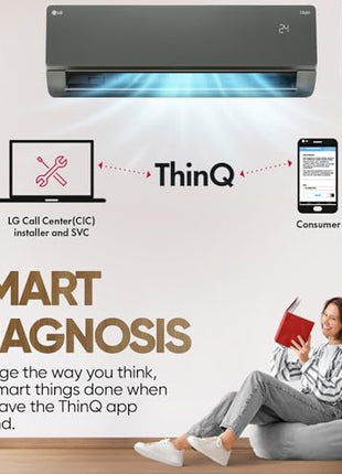 LG 1.5 Ton 5 Star, Wi-Fi, Energy Manager+, DUAL Inverter Split AC (Copper, AI+ Convertible 6-in-1, Diet Mode+, 4 Way Swing, HD Filter with Anti-Virus Protection, US-Q19MWZE, Black Mirror) 