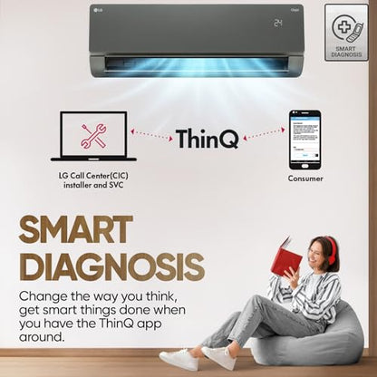 LG 1.5 Ton 5 Star, Wi-Fi, Energy Manager+, DUAL Inverter Split AC (Copper, AI+ Convertible 6-in-1, Diet Mode+, 4 Way Swing, HD Filter with Anti-Virus Protection, US-Q19MWZE, Black Mirror) 