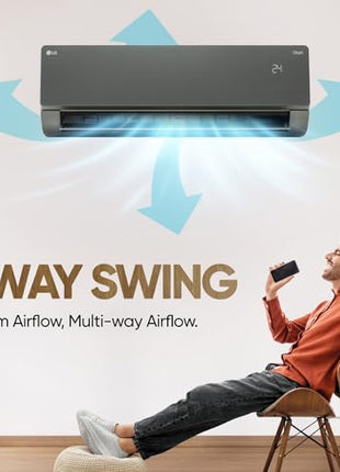 LG 1.5 Ton 5 Star, Wi-Fi, Energy Manager+, DUAL Inverter Split AC (Copper, AI+ Convertible 6-in-1, Diet Mode+, 4 Way Swing, HD Filter with Anti-Virus Protection, US-Q19MWZE, Black Mirror) 