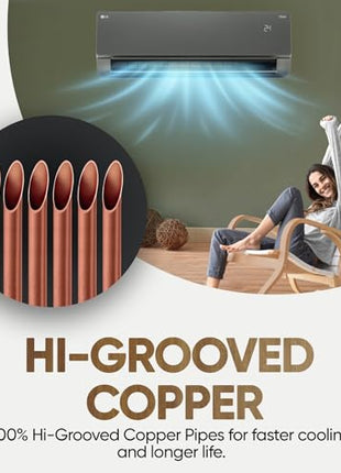 LG 1.5 Ton 5 Star, Wi-Fi, Energy Manager+, DUAL Inverter Split AC (Copper, AI+ Convertible 6-in-1, Diet Mode+, 4 Way Swing, HD Filter with Anti-Virus Protection, US-Q19MWZE, Black Mirror) 