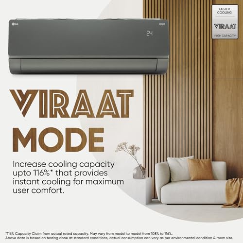 LG 1.5 Ton 5 Star, Wi-Fi, Energy Manager+, DUAL Inverter Split AC (Copper, AI+ Convertible 6-in-1, Diet Mode+, 4 Way Swing, HD Filter with Anti-Virus Protection, US-Q19MWZE, Black Mirror) 