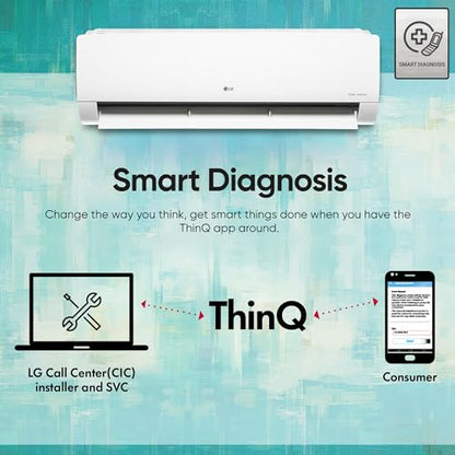 LG 1 Ton 4 Star DUAL Inverter Split AC (Copper, AI Convertible 6-in-1 Cooling, 4 Way Swing, HD Filter with Anti-Virus Protection, Faster Cooling & Energy Saving, 2024 Model, TS-Q13JNYE, White) 