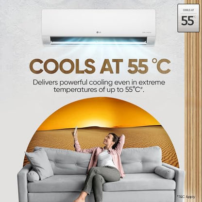 LG 1 Ton 4 Star DUAL Inverter Split AC (Copper, AI Convertible 6-in-1 with VIRAAT Mode, Faster Cooling & Energy Saving, 4 Way Swing, HD Filter with AntiVirus Protection, US-Q13JNYE, White) 