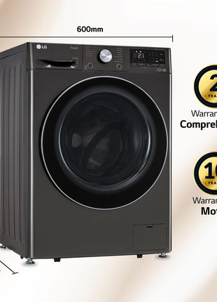 LG 11 Kg (Wash) / 7 Kg (Dry), AI Direct Drive Technology, Steam+ & Wi-Fi Front Load Fully Automatic Washer Dryer (FHD1107STB, Intelligent & Convenient Fabric Care, Wrinkle Care, Black Steel) 