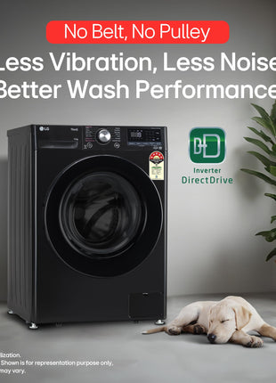 LG 12 Kg, 5 Star, AI Direct Drive Technology, Wi-Fi, Steam Fully Automatic Front Load Washing Machine (FHP1412Z5O, Intelligent & Convenient Fabric Care, Allergy Care, Remote Control, Onyx Black) 