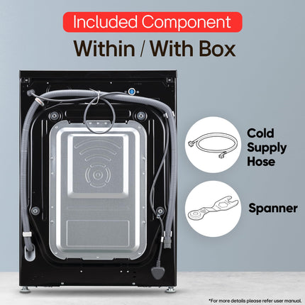 LG 12 Kg, 5 Star, AI Direct Drive Technology, Wi-Fi, Steam Fully Automatic Front Load Washing Machine (FHP1412Z5O, Intelligent & Convenient Fabric Care, Allergy Care, Remote Control, Onyx Black) 