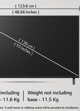 LG 139 cm (55 inches) UA82 Series 4K Ultra HD (3840 x 2160) Smart webOS LED TV 55UA82006LA 