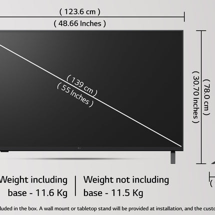 LG 139 cm (55 inches) UA82 Series 4K Ultra HD (3840 x 2160) Smart webOS LED TV 55UA82006LA 