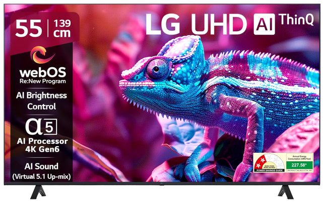 LG 139 cm (55 inches) UR75 Series 4K Ultra HD Smart LED TV 55UR75006LC 