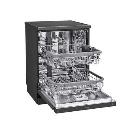LG 14 Place Setting Free Standing Dish Washer with TrueSteam, QuadWash, EasyRack Plus, Wi-Fi Enabled (DFB424FM, Matte Black, Inverter Direct Drive Motor) 