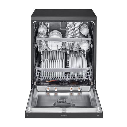 LG 14 Place Setting Free Standing Dish Washer with TrueSteam, QuadWash, EasyRack Plus, Wi-Fi Enabled (DFB424FM, Matte Black, Inverter Direct Drive Motor) 