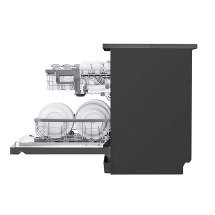 LG 14 Place Setting Free Standing Dish Washer with TrueSteam, QuadWash, EasyRack Plus, Wi-Fi Enabled (DFB424FM, Matte Black, Inverter Direct Drive Motor) 