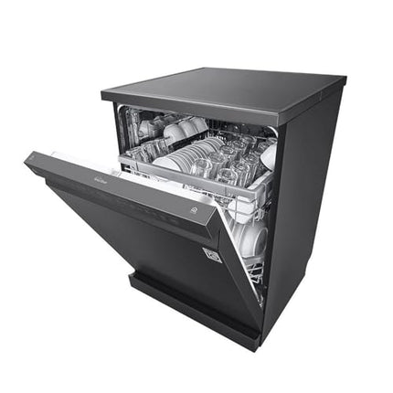 LG 14 Place Setting Free Standing Dish Washer with TrueSteam, QuadWash, EasyRack Plus, Wi-Fi Enabled (DFB424FM, Matte Black, Inverter Direct Drive Motor) 