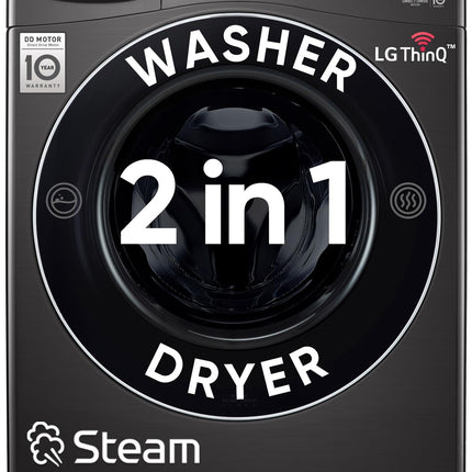 LG 15 Kg (Wash) / 8 Kg (Dry) Ai Direct Drive With Wi-Fi Fully Automatic Front Load Washer Dryer (Fhd1508Stb, With Steam Remove Allergen & Turbowash, Black Vcm) 