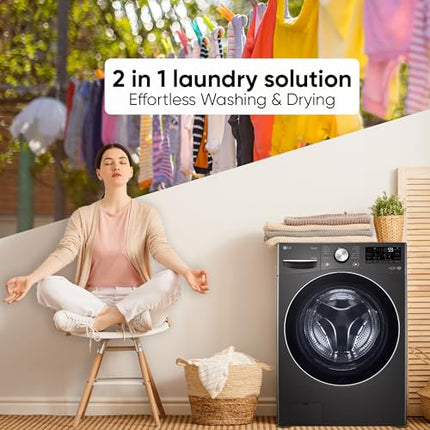 LG 15 Kg (Wash) / 8 Kg (Dry) Ai Direct Drive With Wi-Fi Fully Automatic Front Load Washer Dryer (Fhd1508Stb, With Steam Remove Allergen & Turbowash, Black Vcm) 