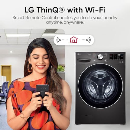 LG 15 Kg (Wash) / 8 Kg (Dry) Ai Direct Drive With Wi-Fi Fully Automatic Front Load Washer Dryer (Fhd1508Stb, With Steam Remove Allergen & Turbowash, Black Vcm) 