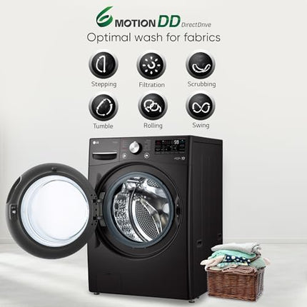 LG 15 Kg (Wash) / 8 Kg (Dry) Ai Direct Drive With Wi-Fi Fully Automatic Front Load Washer Dryer (Fhd1508Stb, With Steam Remove Allergen & Turbowash, Black Vcm) 
