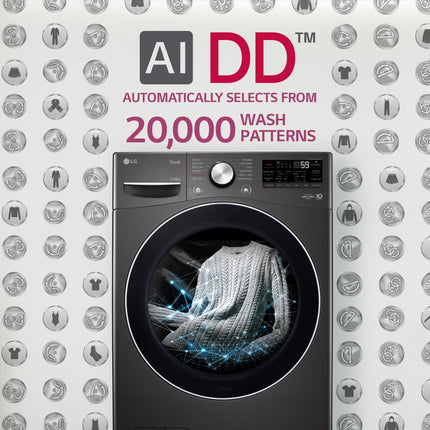 LG 15 Kg (Wash) / 8 Kg (Dry) Ai Direct Drive With Wi-Fi Fully Automatic Front Load Washer Dryer (Fhd1508Stb, With Steam Remove Allergen & Turbowash, Black Vcm) 