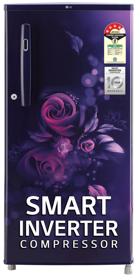 LG 185 L, 4 Star, Smart Inverter, Direct-Cool Single Door Refrigerator (GL-B199OBEY, Blue Euphoria, Smart Connect & Fast Ice Making) 