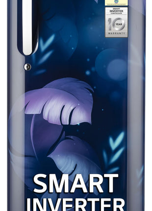 LG 185 L, 5 Star, Smart Inverter Compressor, Direct Cool Single Door Refrigerator (GL-D201ABIU.BBIZEBN, Blue ILAN, Moist N Fresh, Auto Smart Connect & Base Stand Drawer) 