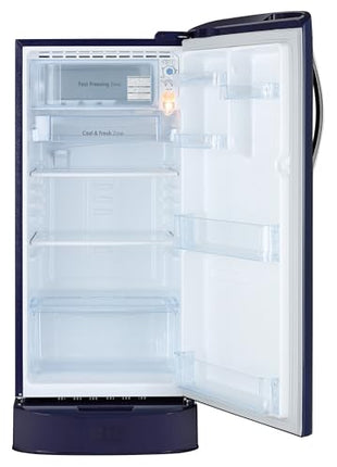 LG 185 L, 5 Star, Smart Inverter Compressor, Direct Cool Single Door Refrigerator (GL-D201ABIU.BBIZEBN, Blue ILAN, Moist N Fresh, Auto Smart Connect & Base Stand Drawer) 