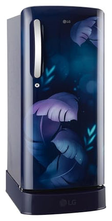 LG 185 L, 5 Star, Smart Inverter Compressor, Direct Cool Single Door Refrigerator (GL-D201ABIU.BBIZEBN, Blue ILAN, Moist N Fresh, Auto Smart Connect & Base Stand Drawer) 