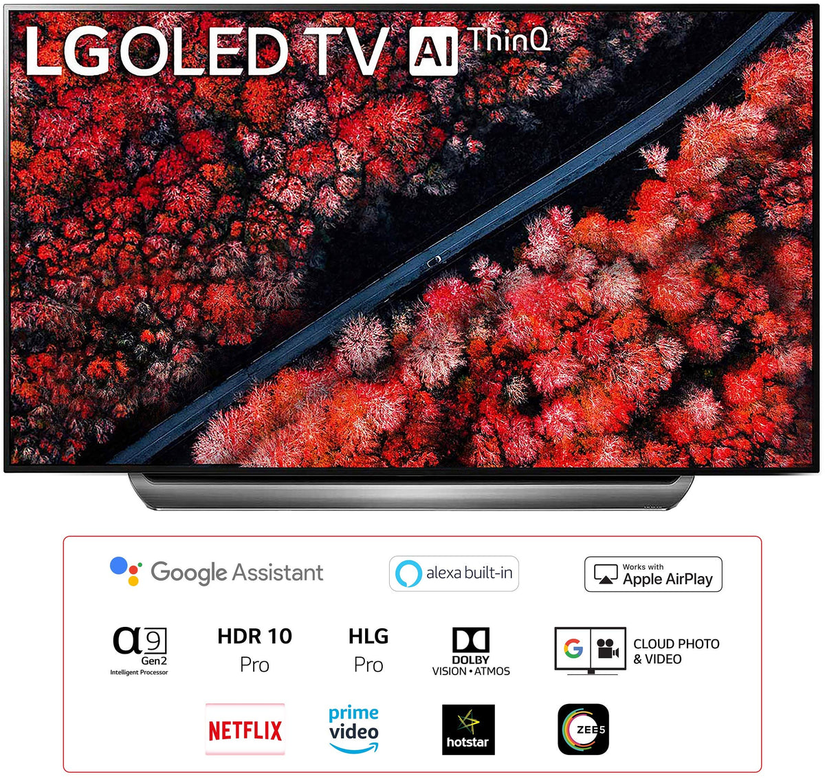 LG 195 cms (77 inches) 4K Ultra HD Smart OLED TV OLED77C9PTA | With Built-in Alexa (Dark Meteo Titanium) (2019 Model) 